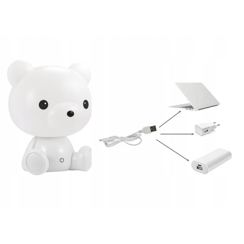M002F    LAMPKA NOCNA MIŚ DLA DZIECI KOLOROWA LED RGB E118