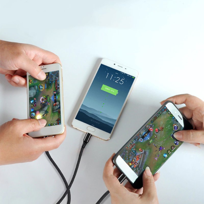 M000   KABEL ŁADOWARKA 3w1 DO IPHONE MICRO USB TYP-C - czarny E198-4