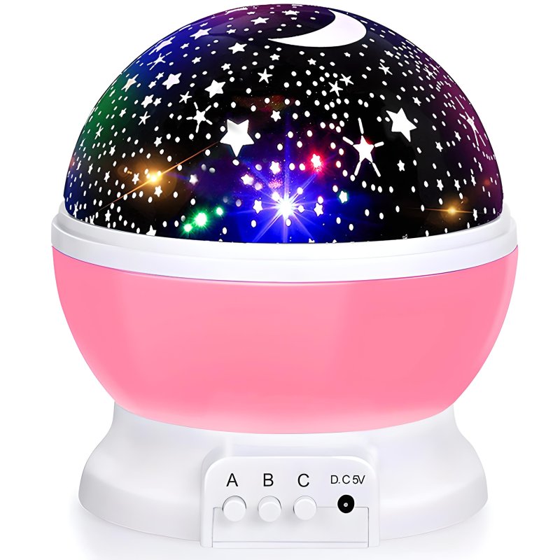 M003D   M004D   LAMPKA NOCNA PROJEKTOR GWIAZD NIEBA OBROTOWA 2w1 - D005-1 różowa