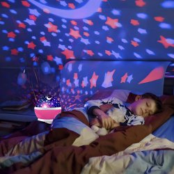 M003D   M004D   LAMPKA NOCNA PROJEKTOR GWIAZD NIEBA OBROTOWA 2w1 - D005-1 różowa