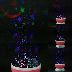 M003D   M004D   LAMPKA NOCNA PROJEKTOR GWIAZD NIEBA OBROTOWA 2w1 - D005-1 różowa