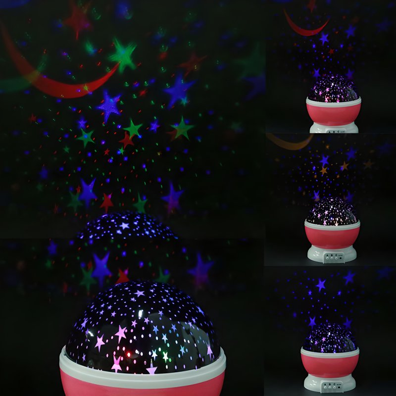 M003D   M004D   LAMPKA NOCNA PROJEKTOR GWIAZD NIEBA OBROTOWA 2w1 - D005-1 różowa