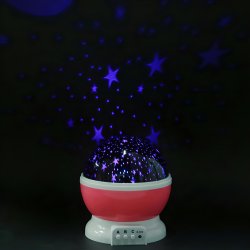 M003D   M004D   LAMPKA NOCNA PROJEKTOR GWIAZD NIEBA OBROTOWA 2w1 - D005-1 różowa