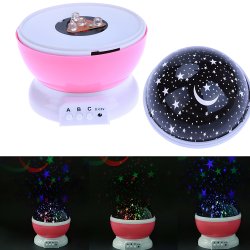 M003D   M004D   LAMPKA NOCNA PROJEKTOR GWIAZD NIEBA OBROTOWA 2w1 - D005-1 różowa
