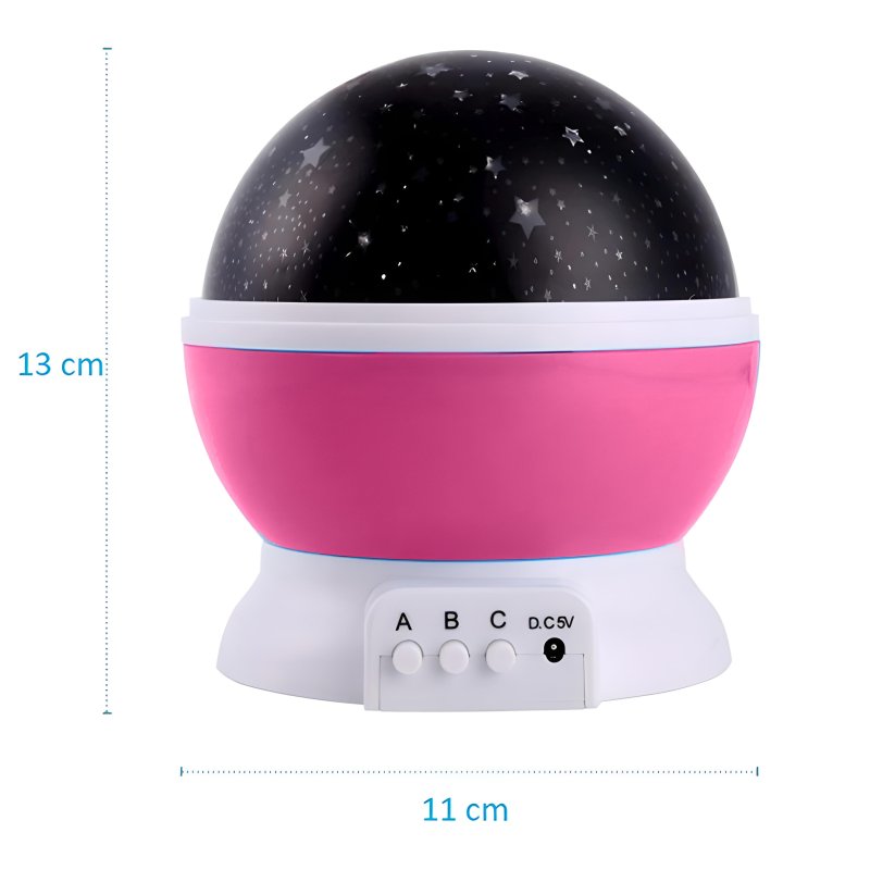 M003D   M004D   LAMPKA NOCNA PROJEKTOR GWIAZD NIEBA OBROTOWA 2w1 - D005-1 różowa