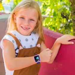 M002E   SMARTWATCH DLA DZIECI ZEGAREK GPS LOKALIZATOR SOS - różowy E044-1