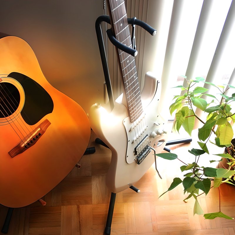 M030B (ALEJA1) Z019B  STOJAK GITAROWY STATYW NA GITARĘ WIESZAK UCHWYT DO GITARY BLOKADA REGULACJA - O040