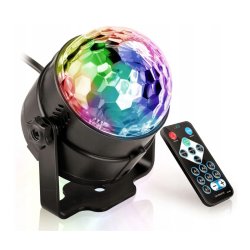 M003D   KULA DISCO DYSKOTEKOWA PROJEKTOR LED RGB + PILOT -E113