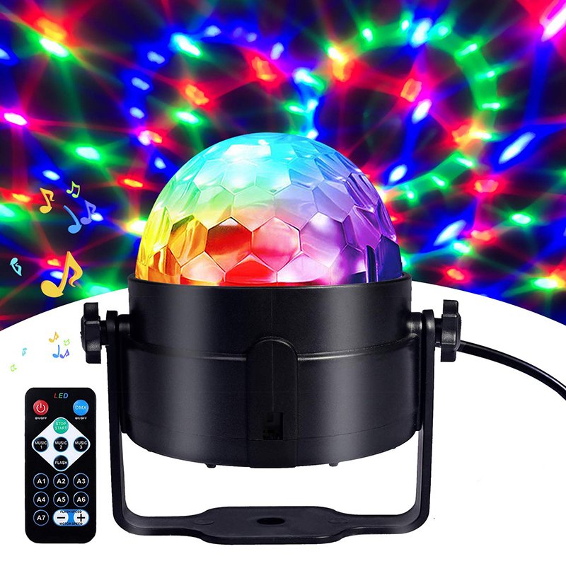 M003D   KULA DISCO DYSKOTEKOWA PROJEKTOR LED RGB + PILOT -E113