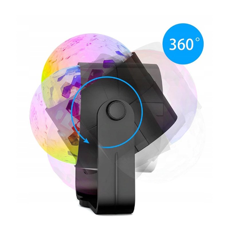 M003D   KULA DISCO DYSKOTEKOWA PROJEKTOR LED RGB + PILOT -E113