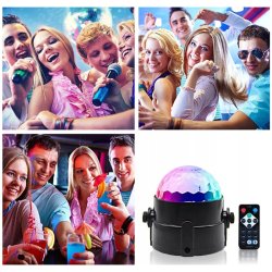 M003D   KULA DISCO DYSKOTEKOWA PROJEKTOR LED RGB + PILOT -E113