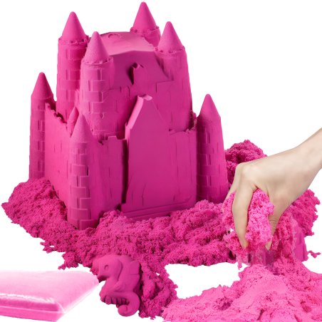 M002E   PIASEK KINETYCZNY 1KG PIASKOLINA 5 KOLORÓW MAGICZNY- D008 Różowy