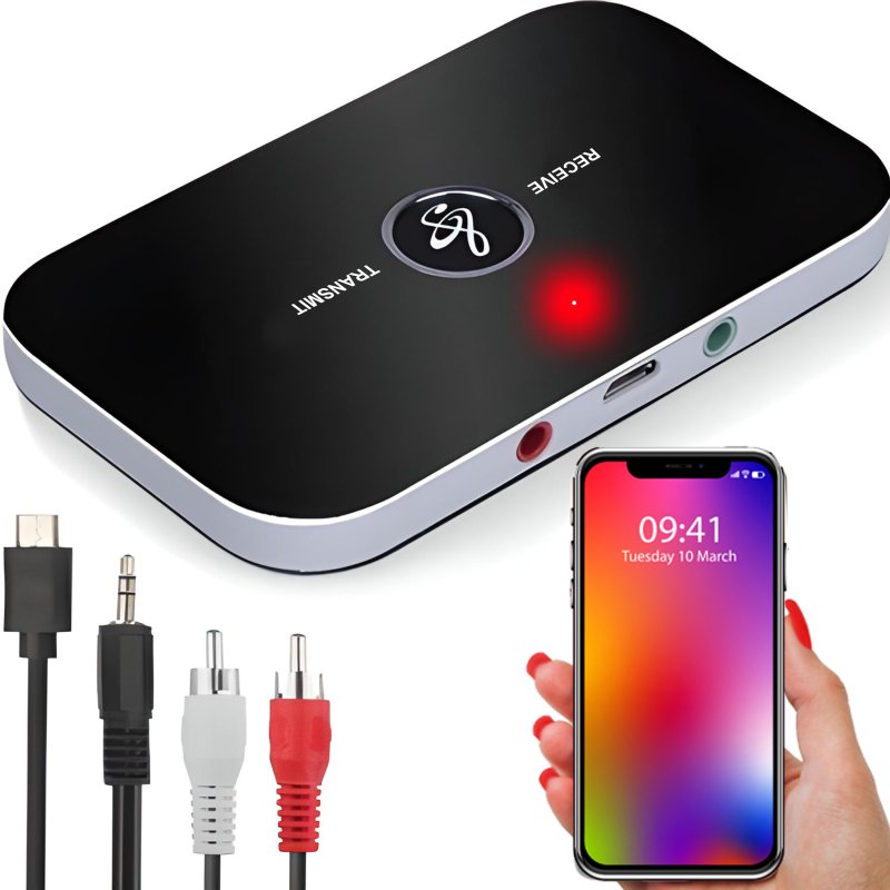 M003F   TRANSMITER BLUETOOTH ADAPTER ODBIORNIK + NADAJNIK prostokątny z nutką E062