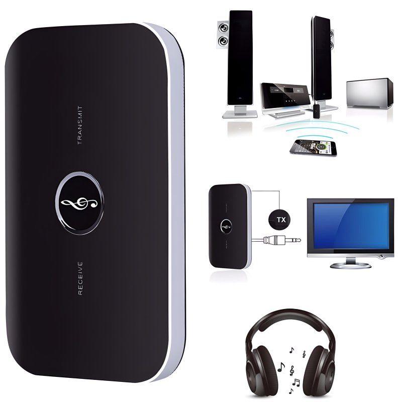 M003F   TRANSMITER BLUETOOTH ADAPTER ODBIORNIK + NADAJNIK prostokątny z nutką E062