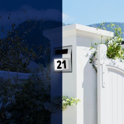 M002B    PODŚWIETLANY NUMER DOMU LAMPA SOLARNA LED METALOWA -E041
