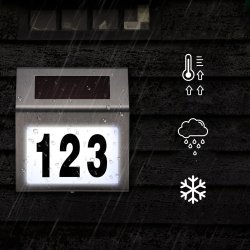 M002B    PODŚWIETLANY NUMER DOMU LAMPA SOLARNA LED METALOWA -E041