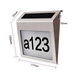 M002B    PODŚWIETLANY NUMER DOMU LAMPA SOLARNA LED METALOWA -E041
