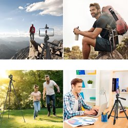 M021E/F  (Aleja1) M048A Z015B/C STATYW 4w1 TRIPOD 103cm PILOT UCHWYT NA TELEFON -E085 (❗❗❗UWAGA MAŁY CZARNY❗❗❗)