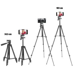 M021E/F  (Aleja1) M048A Z015B/C STATYW 4w1 TRIPOD 103cm PILOT UCHWYT NA TELEFON -E085 (❗❗❗UWAGA MAŁY CZARNY❗❗❗)
