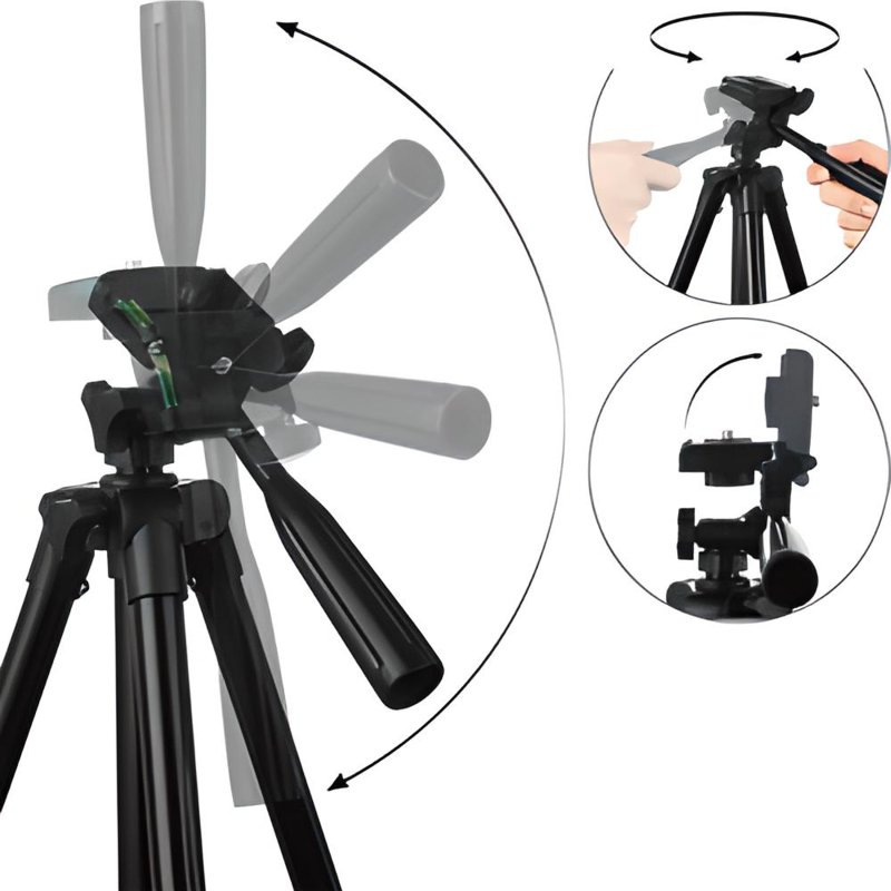 M021E/F  (Aleja1) M048A Z015B/C STATYW 4w1 TRIPOD 103cm PILOT UCHWYT NA TELEFON -E085 (❗❗❗UWAGA MAŁY CZARNY❗❗❗)