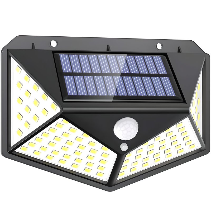M003C   LAMPA SOLARNA 100LED Z CZUJNIKIEM RUCHU I ZMIERZCHU HALOGEN -E137