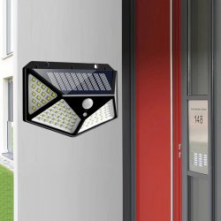 M003C   LAMPA SOLARNA 100LED Z CZUJNIKIEM RUCHU I ZMIERZCHU HALOGEN -E137