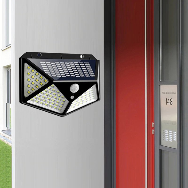 M003C   LAMPA SOLARNA 100LED Z CZUJNIKIEM RUCHU I ZMIERZCHU HALOGEN -E137