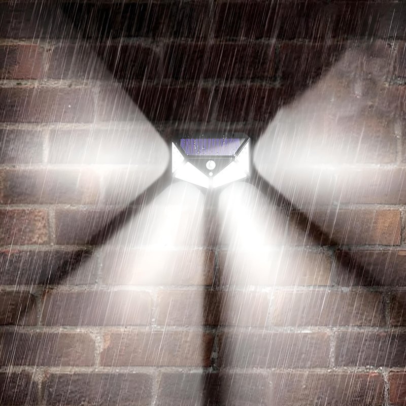 M003C   LAMPA SOLARNA 100LED Z CZUJNIKIEM RUCHU I ZMIERZCHU HALOGEN -E137