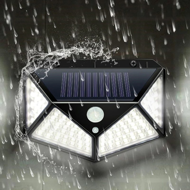 M003C   LAMPA SOLARNA 100LED Z CZUJNIKIEM RUCHU I ZMIERZCHU HALOGEN -E137