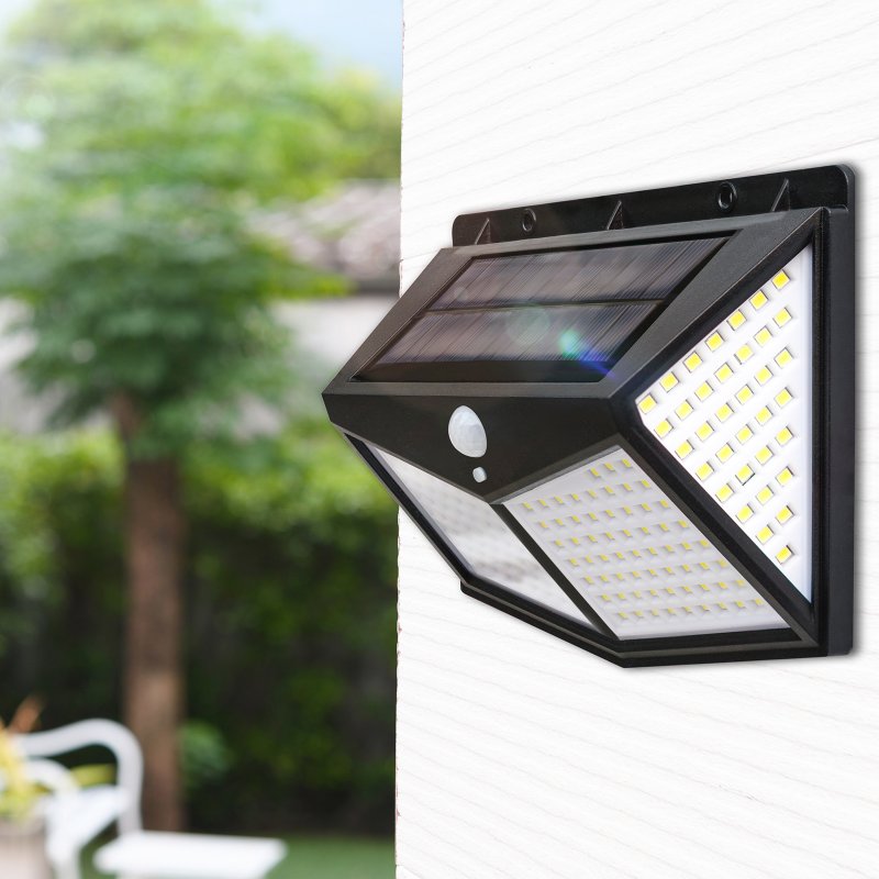 M003C   LAMPA SOLARNA 100LED Z CZUJNIKIEM RUCHU I ZMIERZCHU HALOGEN -E137