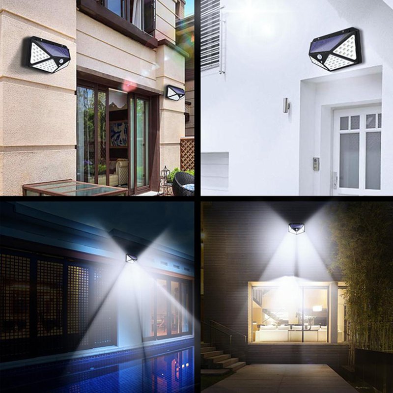 M003C   LAMPA SOLARNA 100LED Z CZUJNIKIEM RUCHU I ZMIERZCHU HALOGEN -E137