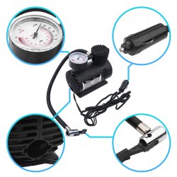 M003C   KOMPRESOR SAMOCHODOWY SPRĘŻARKA POMPKA 300 PSI 12V -E080 mały czarny