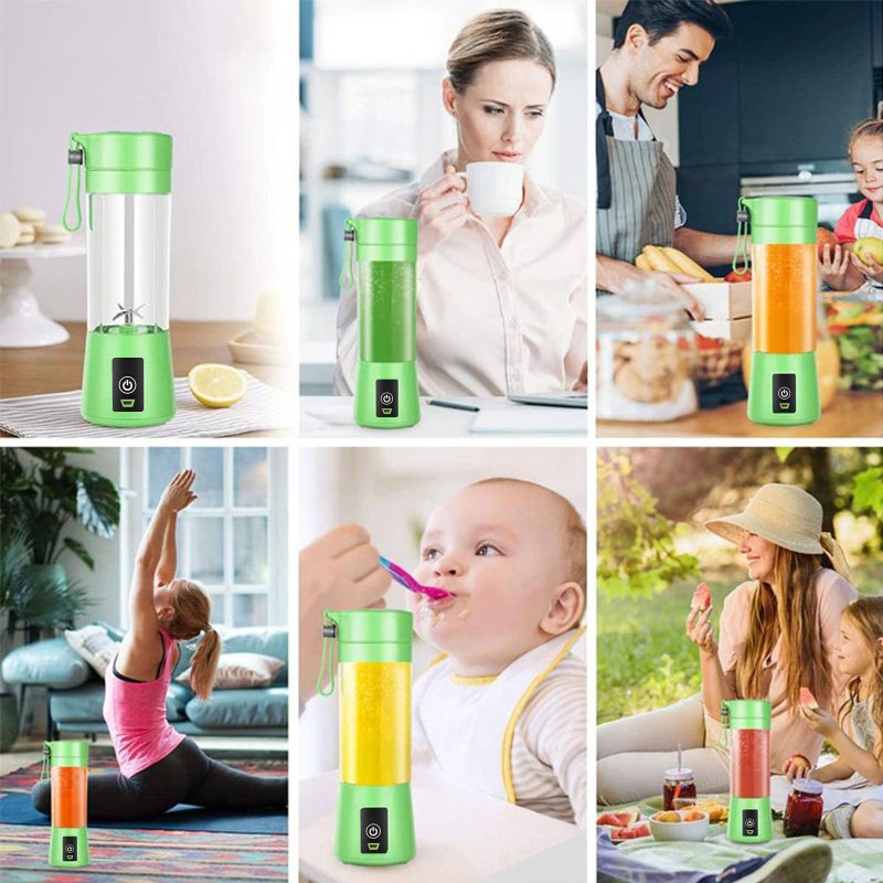 N340 BLENDER MIKSER TURYSTYCZNY USB BEZPRZEWODOWY 380ML -E155 zielony