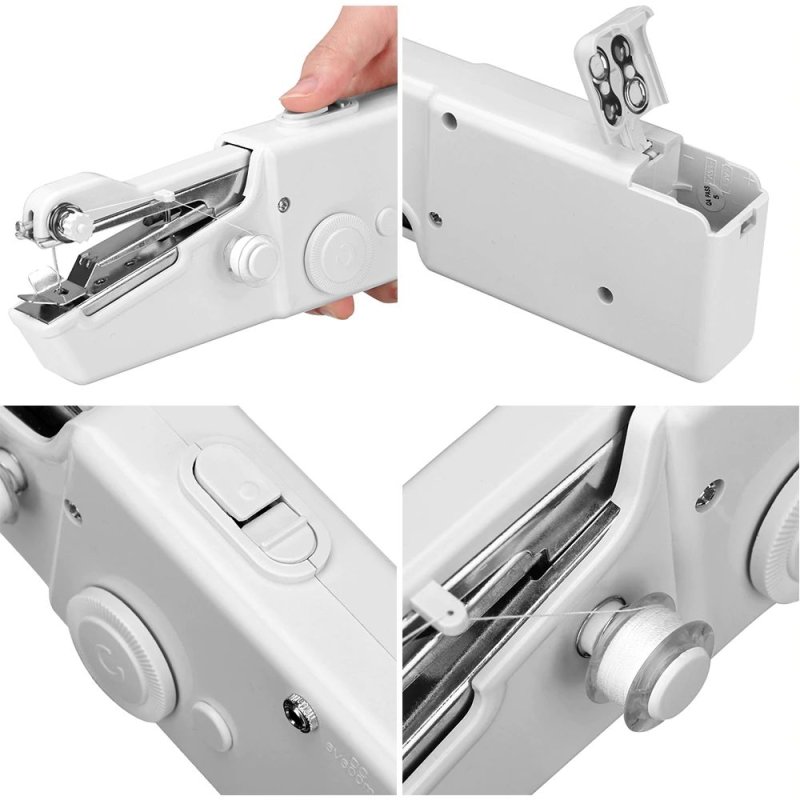 M003C   MINI MASZYNA RĘCZNA DO SZYCIA BATERIE IGŁA 3x NICI E138