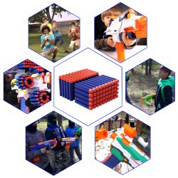 M002E  100 SZTUK STRZAŁEK DO WYRZUTNI NERF N-STRIKE NABÓJ -D016