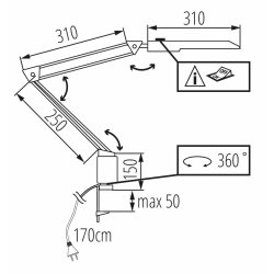 M005C LAMPKA BIURKOWA SZKOLNA LAMPA NOCNA KREŚLARSKA LED z płaskim kloszem E143
