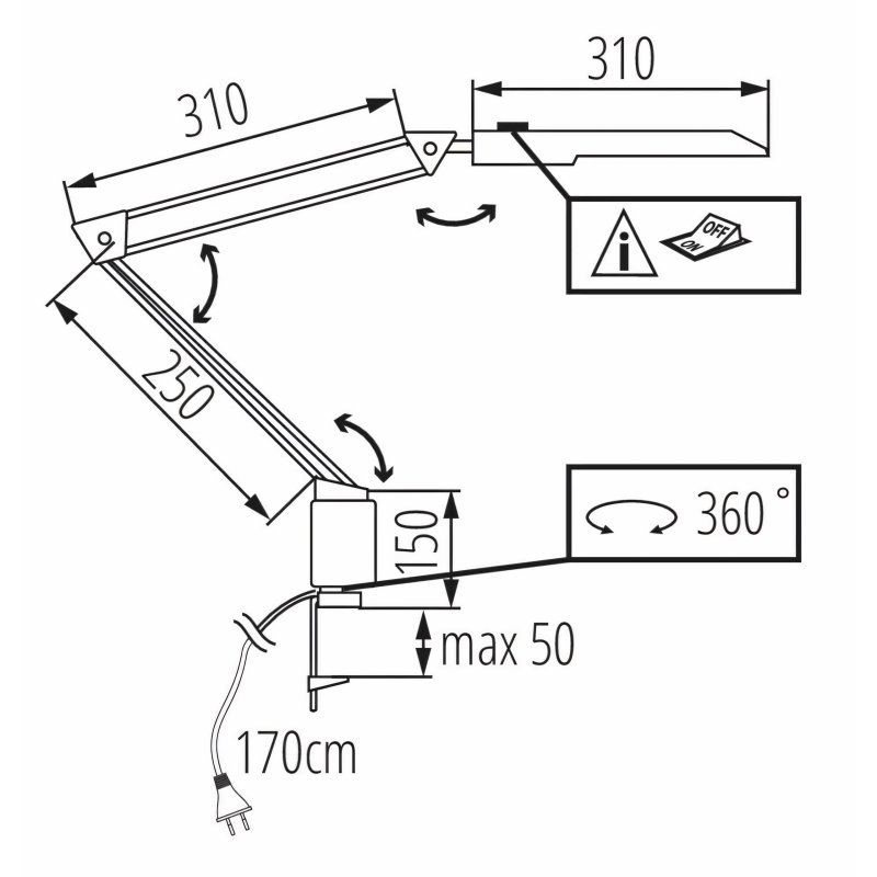 M005C LAMPKA BIURKOWA SZKOLNA LAMPA NOCNA KREŚLARSKA LED z płaskim kloszem E143