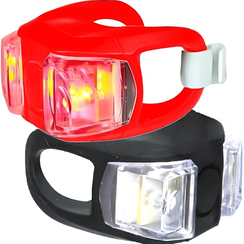 M003C  LAMPKI ROWEROWE LAMPKA NA ROWER LED PRZÓD TYŁ 2SZT ZESTAW -S077 CZERWONE