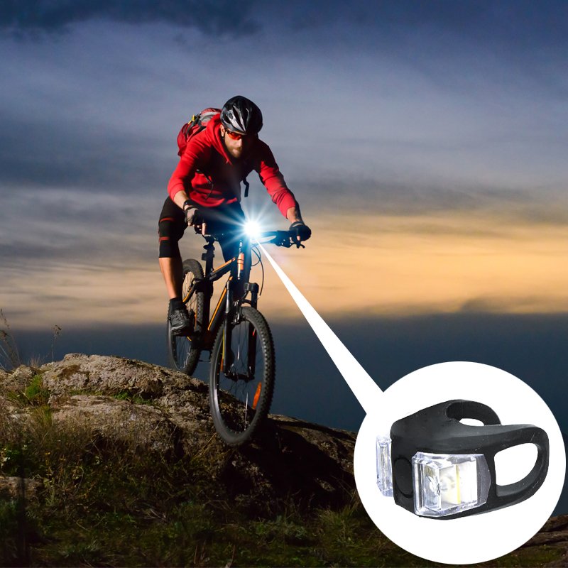 M003C  LAMPKI ROWEROWE LAMPKA NA ROWER LED PRZÓD TYŁ 2SZT ZESTAW -S077 CZERWONE