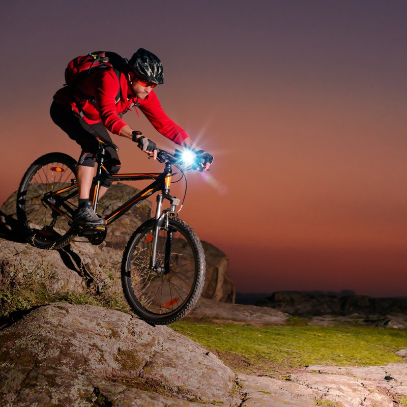 M003C  LAMPKI ROWEROWE LAMPKA NA ROWER LED PRZÓD TYŁ 2SZT ZESTAW -S077 CZERWONE