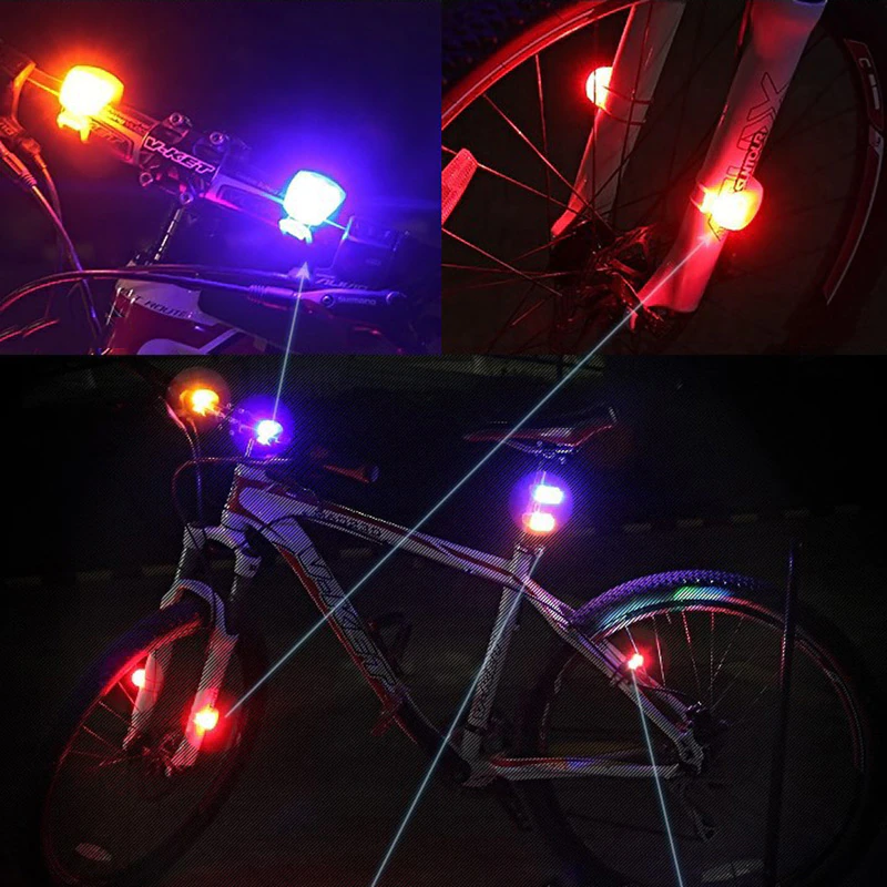 M003C  LAMPKI ROWEROWE LAMPKA NA ROWER LED PRZÓD TYŁ 2SZT ZESTAW -S077 CZERWONE