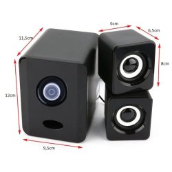 M038A (Aleja2)  GŁOŚNIKI KOMPUTEROWE 2.1 PODŚWIETLENIE LED USB 5W czarne 98768089