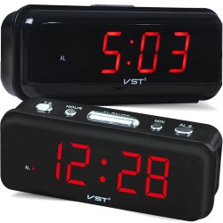 N048 BUDZIK ZEGAR ELEKTRONICZNY ALARM CYFROWY LED 24H - E211