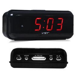 N048 BUDZIK ZEGAR ELEKTRONICZNY ALARM CYFROWY LED 24H - E211