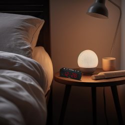 N048 BUDZIK ZEGAR ELEKTRONICZNY ALARM CYFROWY LED 24H - E211