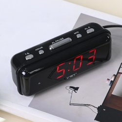 N048 BUDZIK ZEGAR ELEKTRONICZNY ALARM CYFROWY LED 24H - E211