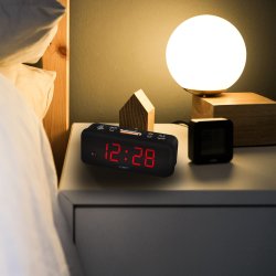 N048 BUDZIK ZEGAR ELEKTRONICZNY ALARM CYFROWY LED 24H - E211
