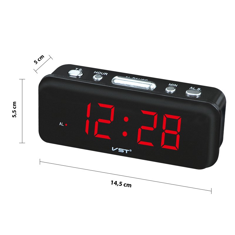 N048 BUDZIK ZEGAR ELEKTRONICZNY ALARM CYFROWY LED 24H - E211
