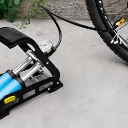 M046B (ALEJA2) Z001   POMPKA NOŻNA DWUTŁOKOWA SAMOCHODOWA ROWEROWA MOCNA -M052