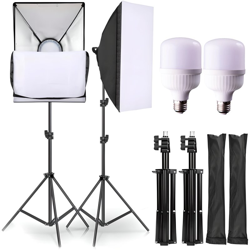 M005C   2 LAMPY FOTOGRAFICZNE STATYW SOFTBOX 50X70cm -E230